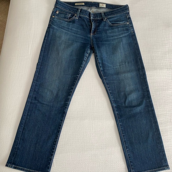 Ag Adriano Goldschmied Denim - AG Adriano Goldschmied Women's Tomboy Dark Blue Cropped Jeans Sz 28